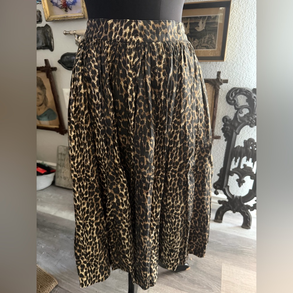 Vixen Micheline Pitt Leopard Print Swing Skirt 2X
